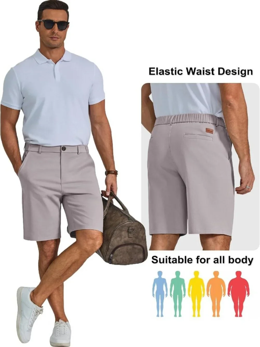 Men's Lightweight Cotton Stretch Dress Shorts - Casual 9